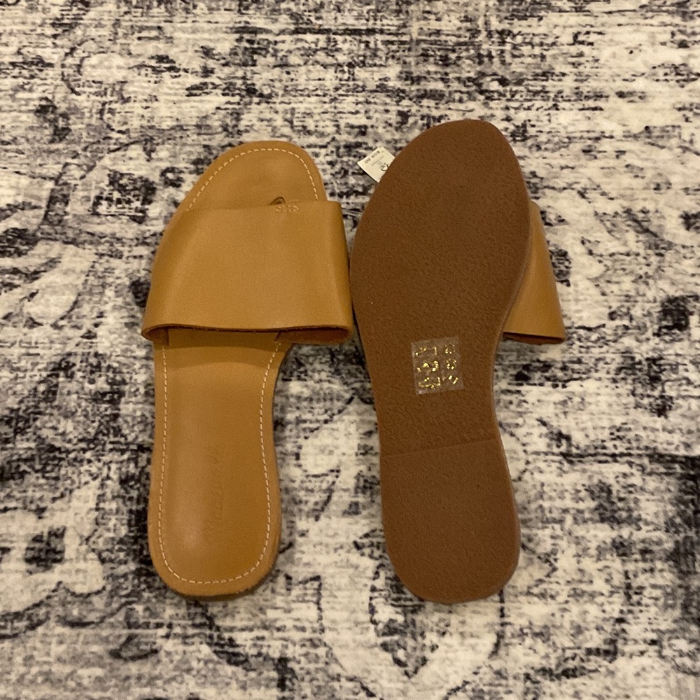 Madewell The Boardwalk Post Slide Sandal in Leather - Picture 3 of 6